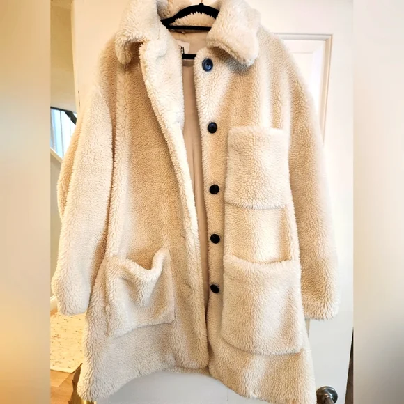 Zara white teddy coat hot sale